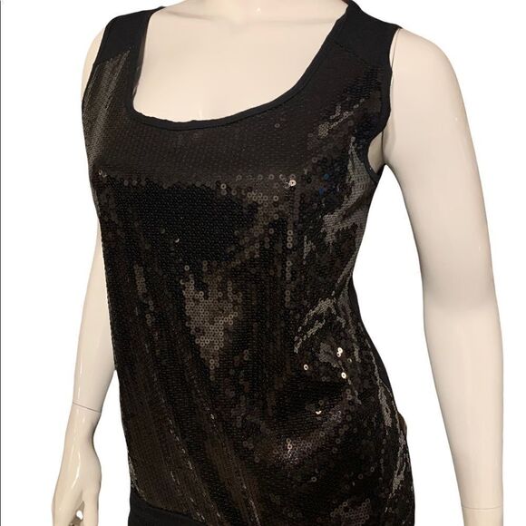 Jennie & Marlis Black Sequin Sleeveless Shell Size Medium - Picture 1 of 7